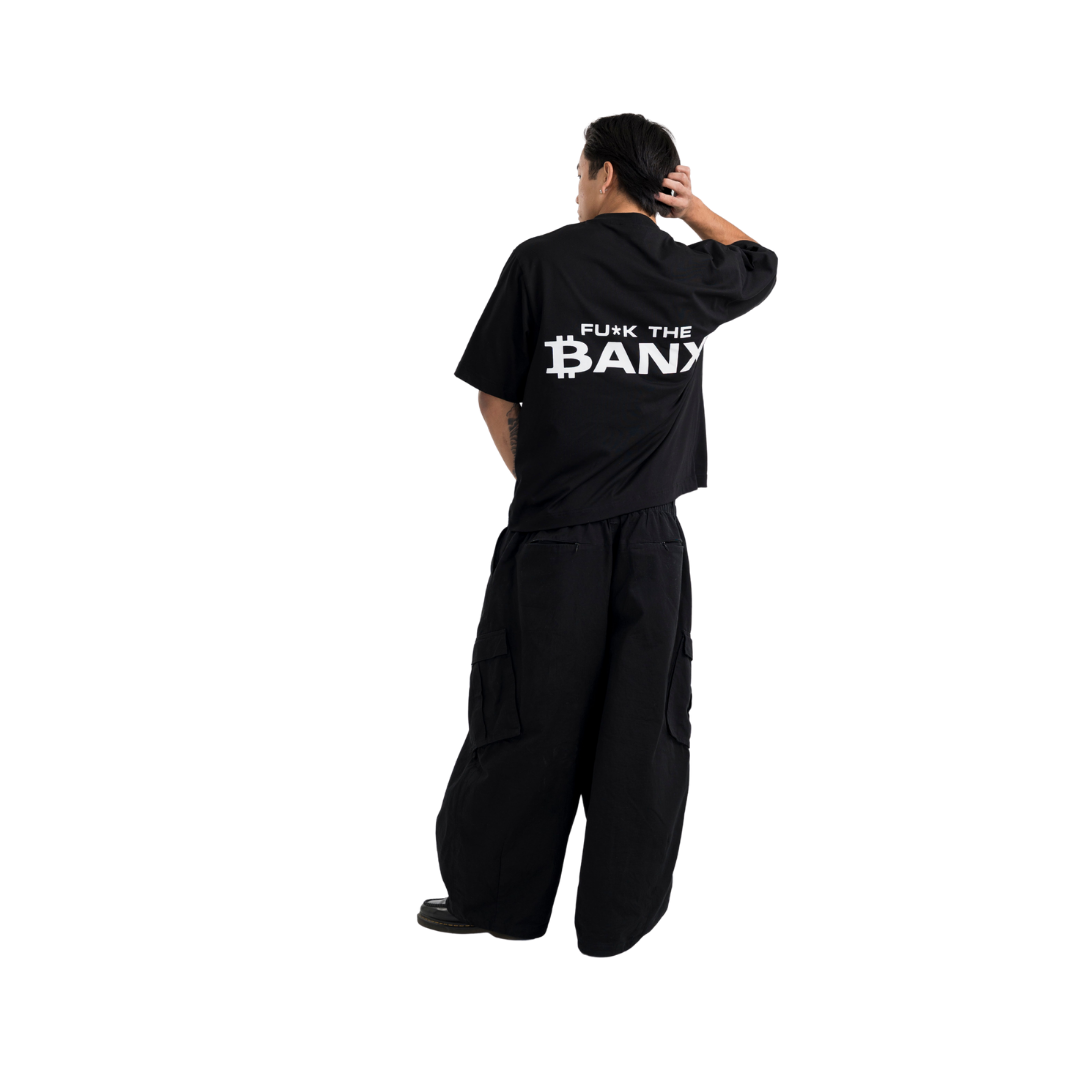 BANX x 50x Club x Inner Circle - "FU*K THE BANX" Oversized Shirt (White Print)