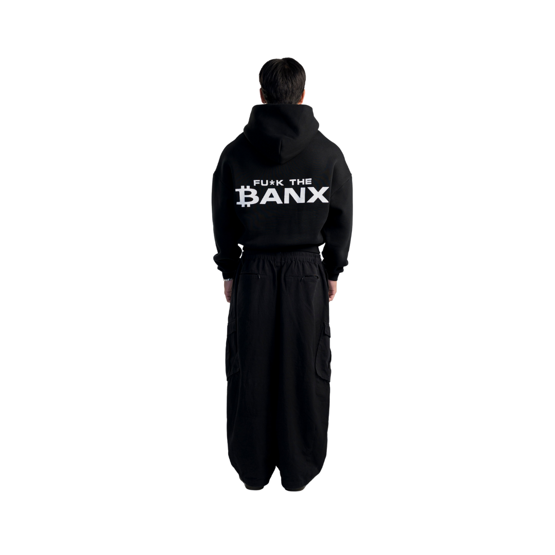 BANX x 50x Club x Inner Circle - "FU*K THE BANX" Oversized Hoodie (White Print)