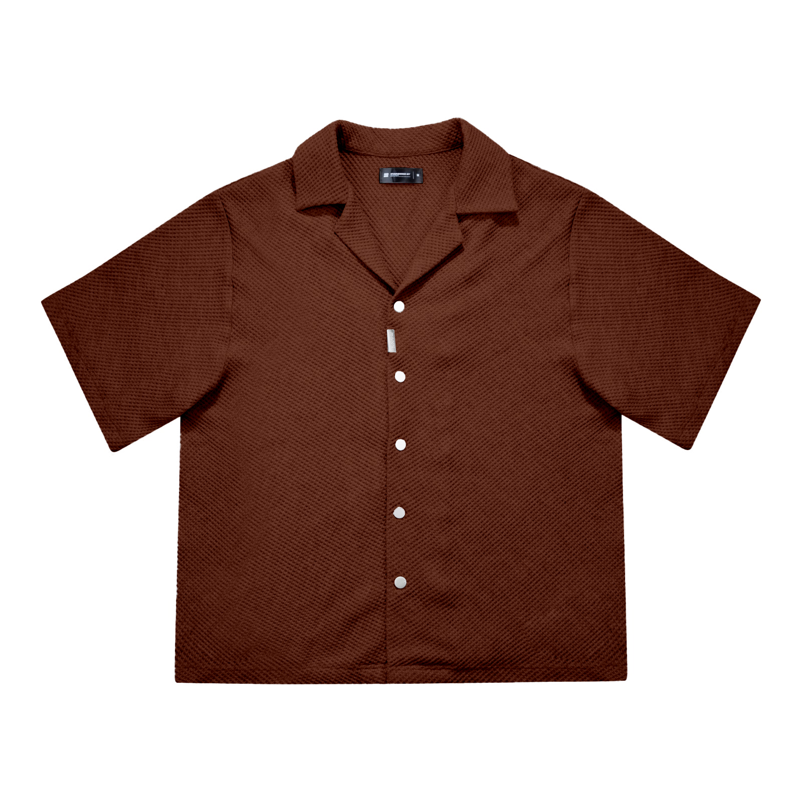 EBB - Signature Waffle Jersey Button Up - Brown