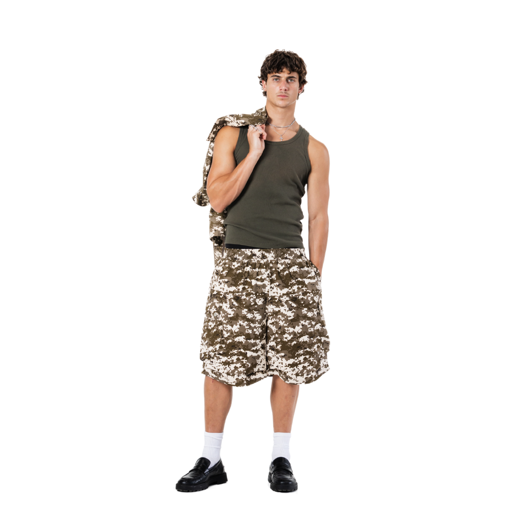 EBB - Camo Pixel Shorts - Brown Camo