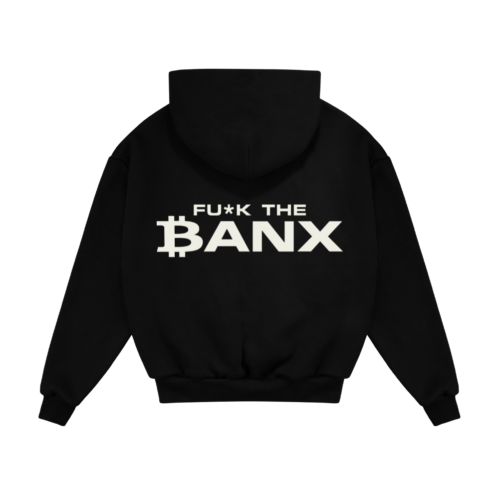 BANX x 50x Club x Inner Circle - "FU*K THE BANX" Oversized Hoodie (White Print)