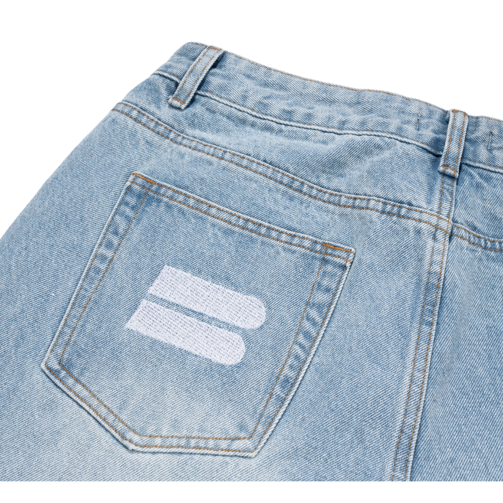 BANX x HEAD2SOLE - "The Collab No One Asked For" Wide Leg Denim Jeans - Stone Washed Blue
