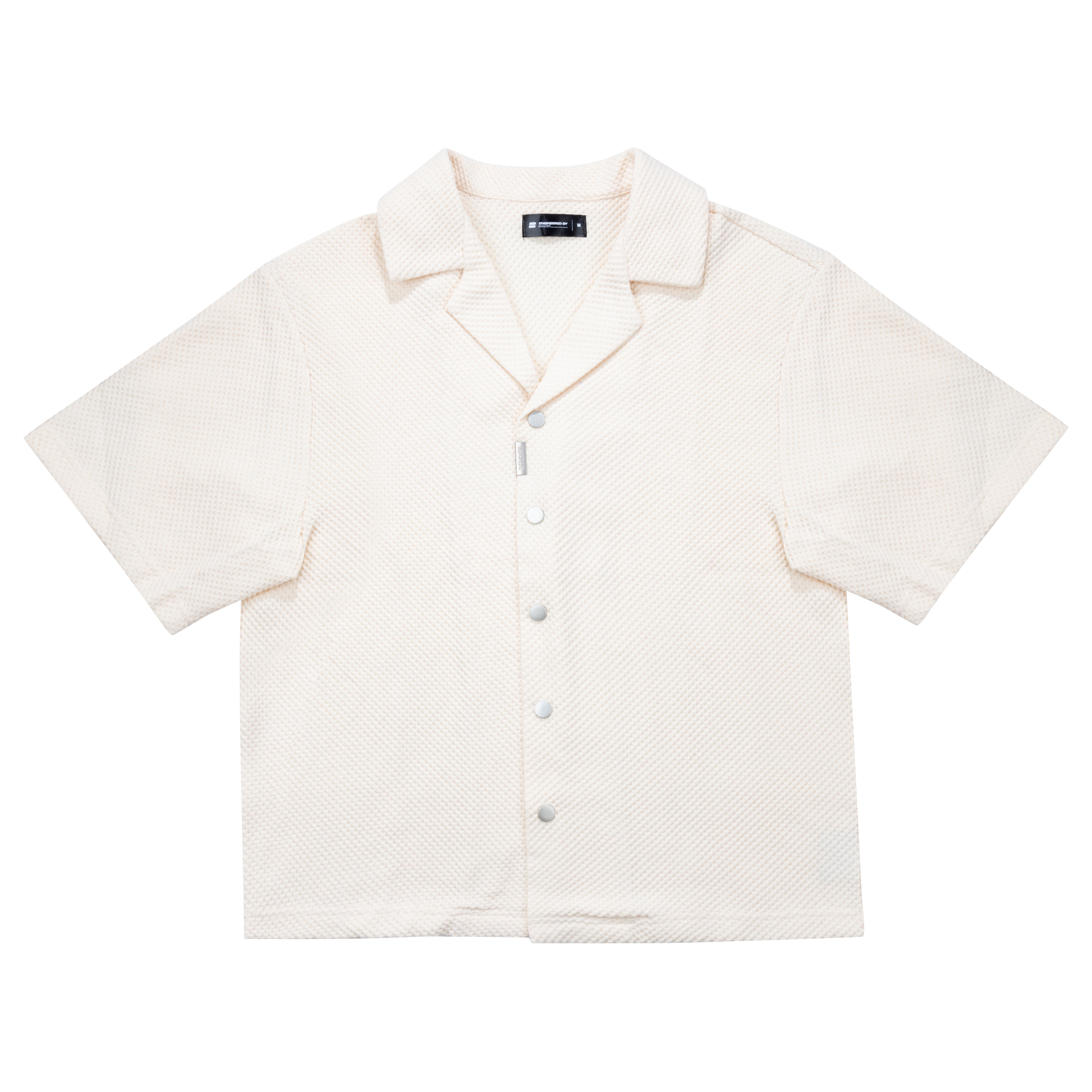 EBB - Signature Waffle Jersey Button Up - Bone White