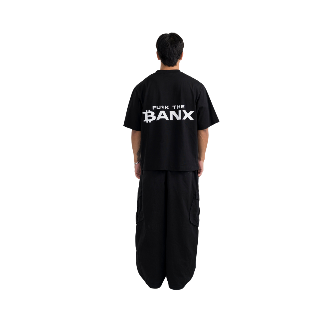 BANX x 50x Club x Inner Circle - "FU*K THE BANX" Oversized Shirt (White Print)