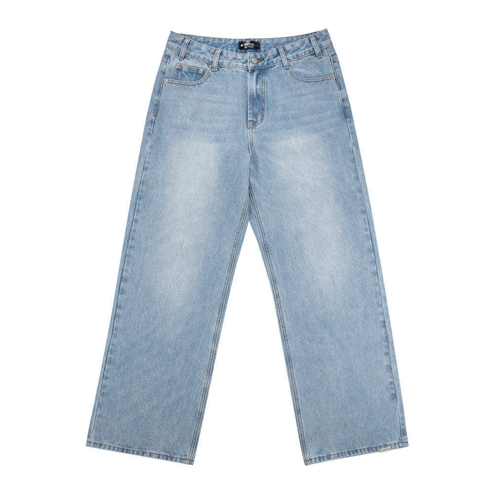 BANX x HEAD2SOLE - "The Collab No One Asked For" Wide Leg Denim Jeans - Stone Washed Blue