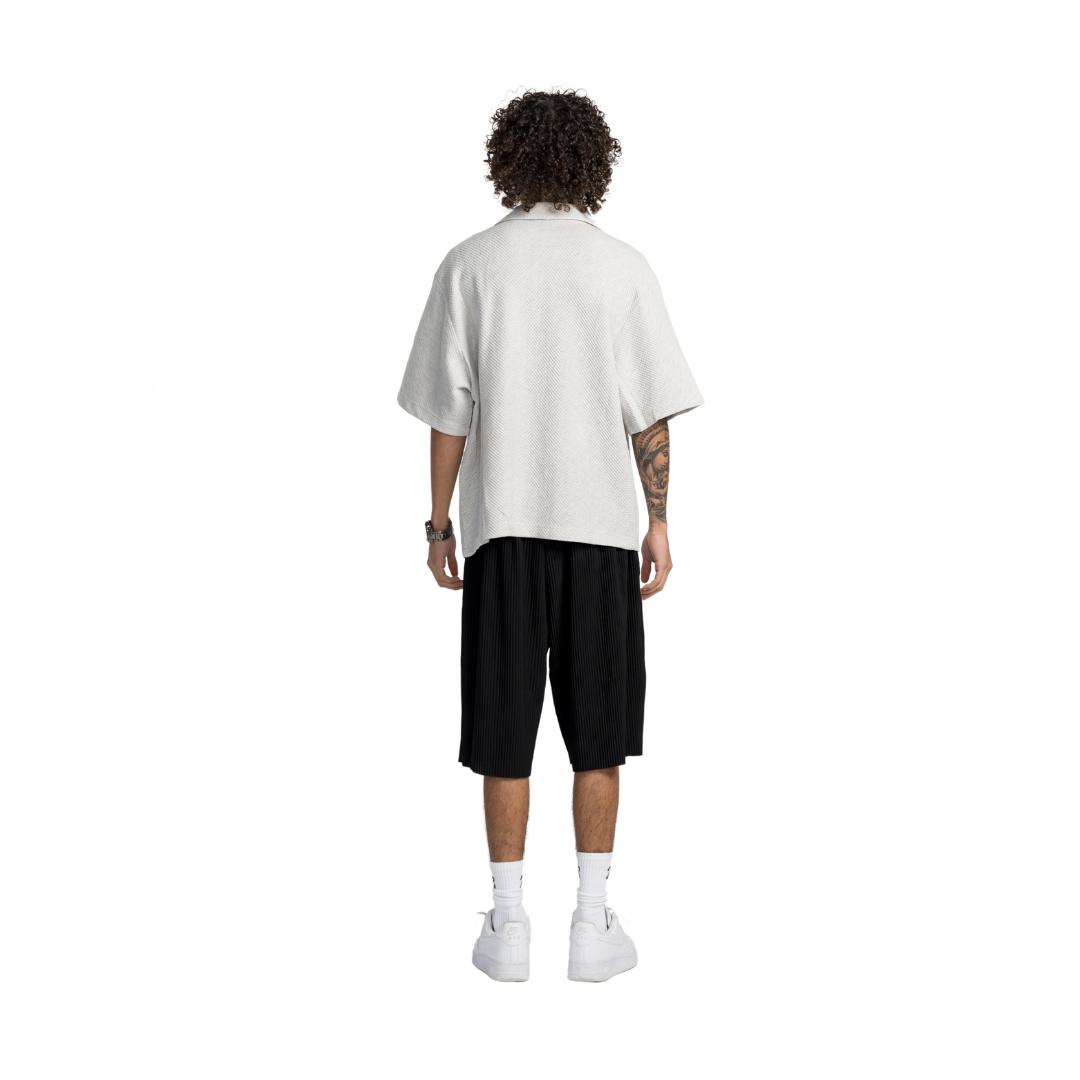 EBB - Signature Waffle Jersey Button Up - Grey